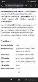 Dětský kočárek Camarelo Sevilla