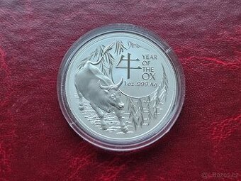 1 oz stříbrná mince Lunar RAM Rok buvola 2021