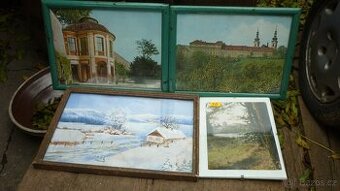 STARÉ OBRÁZKY LÁZNĚ ZIMNÍ KRAJINA ATD: KUS OD 19 DO 39,-