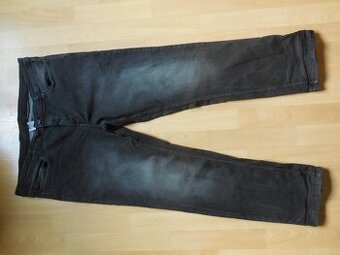 pánské SU tm.šedé šíslé rifle elast. 42/32 2XL-3Xp.106-110cm