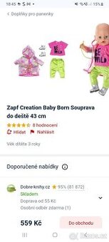 Sada do deště baby born