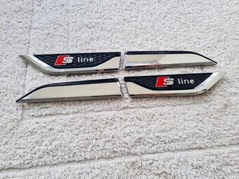 Bočné krídelká nálepky na blatník pre AUDI S-Line.