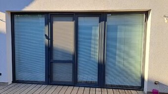 Plasto hliníkové dveře okno antracit