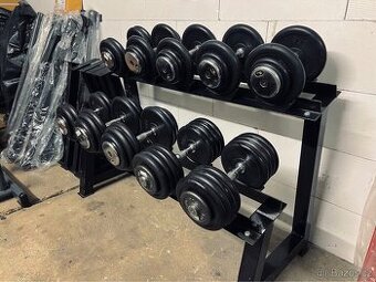 Sada jednoručních činek - pogumovaný 15-24kg