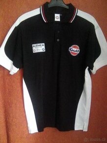 Originál značková polokošile Gulf černá/bílá, velikost XL - 1
