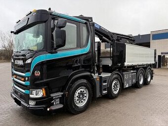 Scania G500 8x4 - třístranný sklápěč s hydraulickou rukou