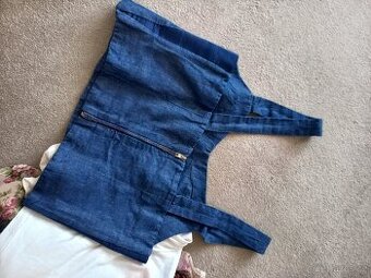 Dzinovy crop top Zara vel M