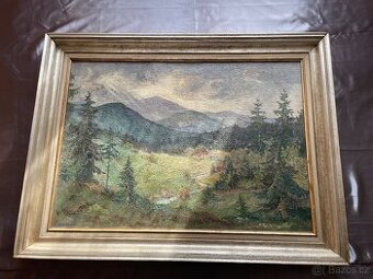 Olejomalba na plátně krajina