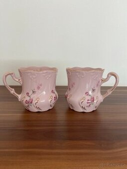 DVA NOVÉ HRNEČKY - RÚŽOVÝ PORCELÁN