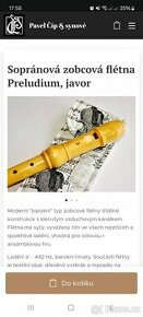 Sopránová zobcová flétna Preludium, javor, nová