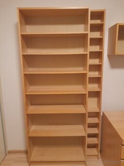Knihovna+pořadač Bily- Ikea- dub