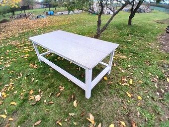 Masivní stůl s kamennou deskou – 200×100×80 cm