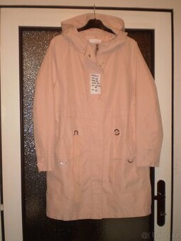 bunda dámská  - růžová - delší střih - kapuce č.44