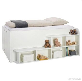 Postel s velkým úložným prostorem 140x200 v barvě dub