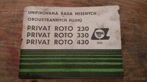 Oboustranné nesené pluhy Privat Roto 230-430 - návod
