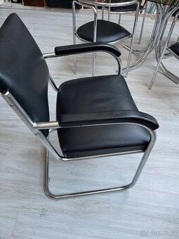 Retro funkcionalismus art deco kožená židle křesílko