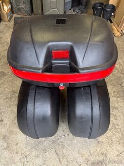 2x plastový kufr kappa, 1x topkase + opěrka