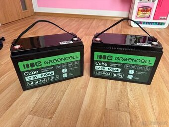 2× Greencell Cube Live 12,8V 100Ah – nové, 3let záruka