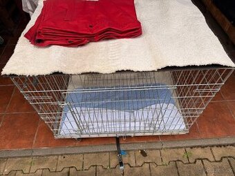 Klec pro psa na kolečkách 95x71x62 s vybavením