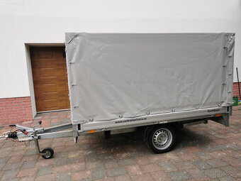 Jednonápravový bržděný nákladní valníkový přívěs Humbaur