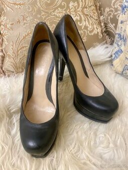 Lodičky Fendi Black Leather Fendista Platform, vel. 38