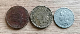 USA sbírka 3 mincí 1857 1863 1867 Spojené státy Americké - 1