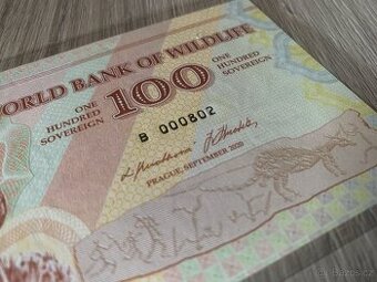 100 sovereign bankovka Klokan cislo B 000802