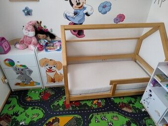 Dětská postel domeček Tery s bočnicí 80x160