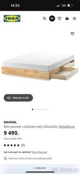 Rám postele Ikea s roštem 160x200