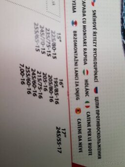 Sněhové řetězy nepoužité