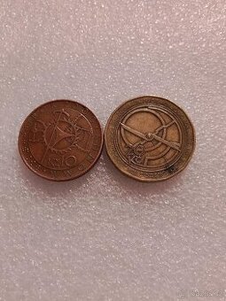 MINCE ČR - 10 KČ + 20 KČ 2000 - MILÉNIUM - ORLOJ
