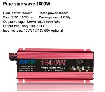 měnič do auta 1600w