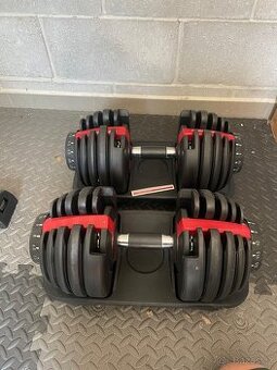Nastavitelné činky 2x25KG a lavice značky Dumbbell