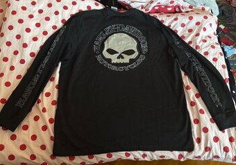 Triko mikina skull s nápisem Harley Davidson