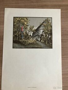 Dřevoryt,aStatek v Dolánkách, Karel Vik