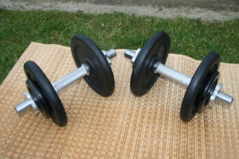 Jednoručky činky 2x15kg za 1950,-Kč (NOVÉ)