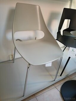 Židle Echo, světle šedá, nohy chrom