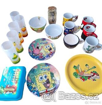 Hrnečky skleničky, talíře, misky, box na svačinu