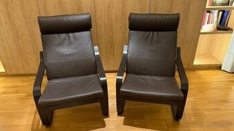 Prodám 2 kožená křesla IKEA POÄNG – úplně nová, nepoužitá