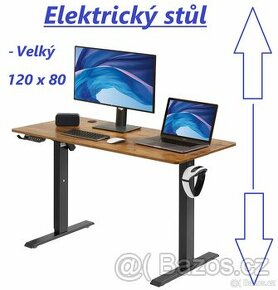 Elektrický výškově nastavitelný stůl polohovatelný 120x80cm