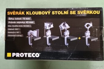 Stolní svěrák, kloubový 73 mm se svěrkou - Nové