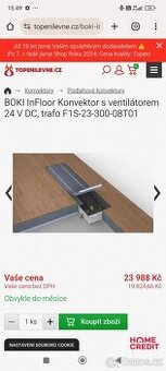 BOKI podlahový konvektor s ventilátorem,