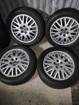 4ks alu disky orig. Škoda 5x100 r16 pneu 205/55 r16 6mm