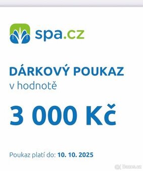 Dárkový poukaz spa.cz hodnota 3000 Kč
