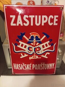 Smaltovaná cedule hasičská - 1