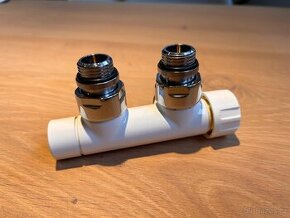 Ventil CARLIX Centrixblock 50mm 1/2" x 24-19mm, rohový, bílá