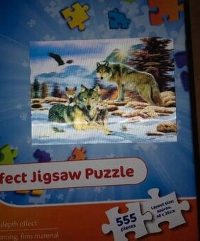 Puzzle - Vlčí rodina s 3D efektem