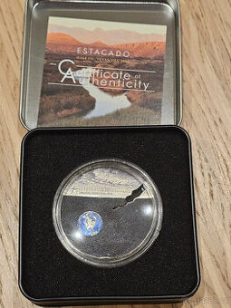 Stříbrná mince s meteoritem Estacado