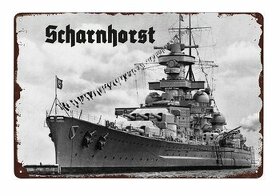 plechová cedule: německý bitevní křižník Scharnhorst