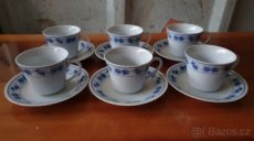 Čínská čajová souprava z keramiky - modro-bílá